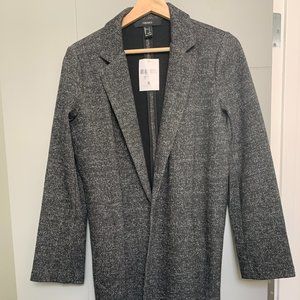 NWT - Black/Grey Speckled Longline Jacket F21